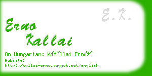 erno kallai business card